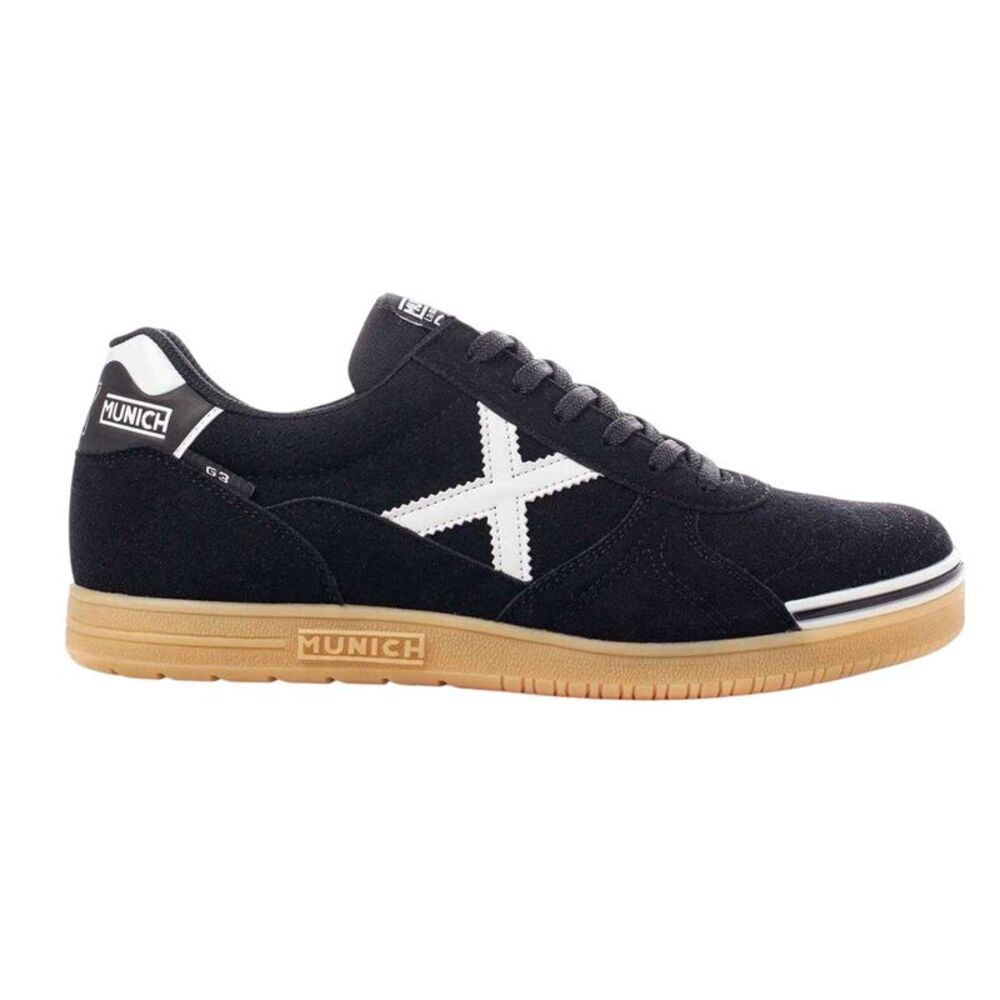 Munich Mens G3 Profit Futsal Flat Indoor Football Shoes / Black/White